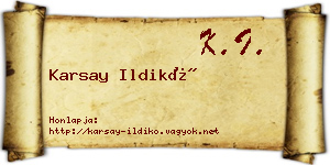 Karsay Ildikó névjegykártya