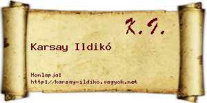 Karsay Ildikó névjegykártya