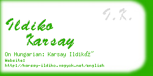 ildiko karsay business card